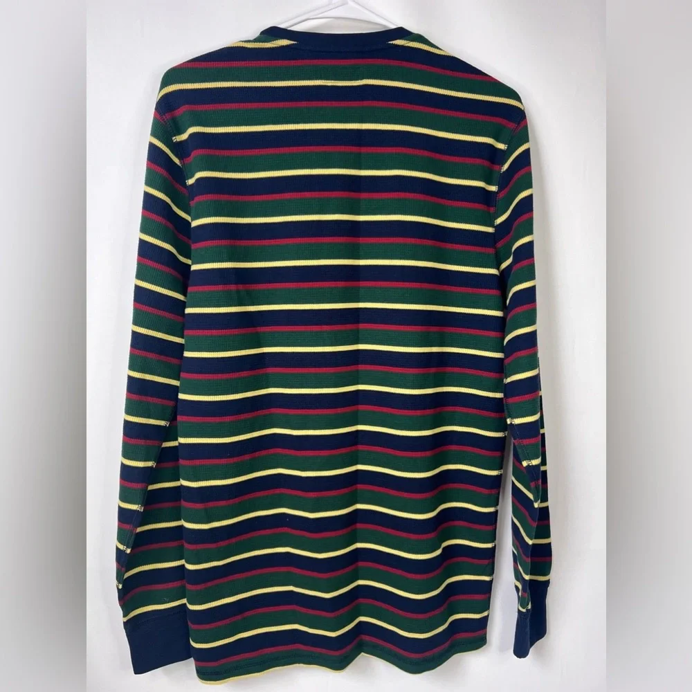 NWT POLO RALPH LAUREN Sleepwear‎ Waffle Knit Crew Neck Logo Embroidered Striped